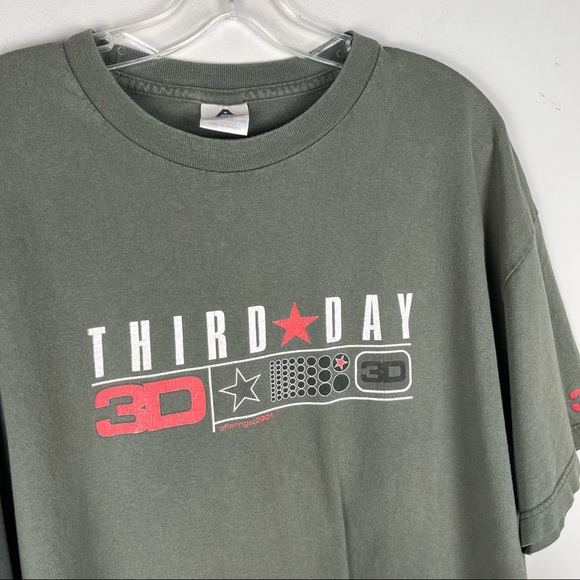 Third Day Y2K Logo Army Green Short Sleeve T-Shirt - Picture 3 of 7